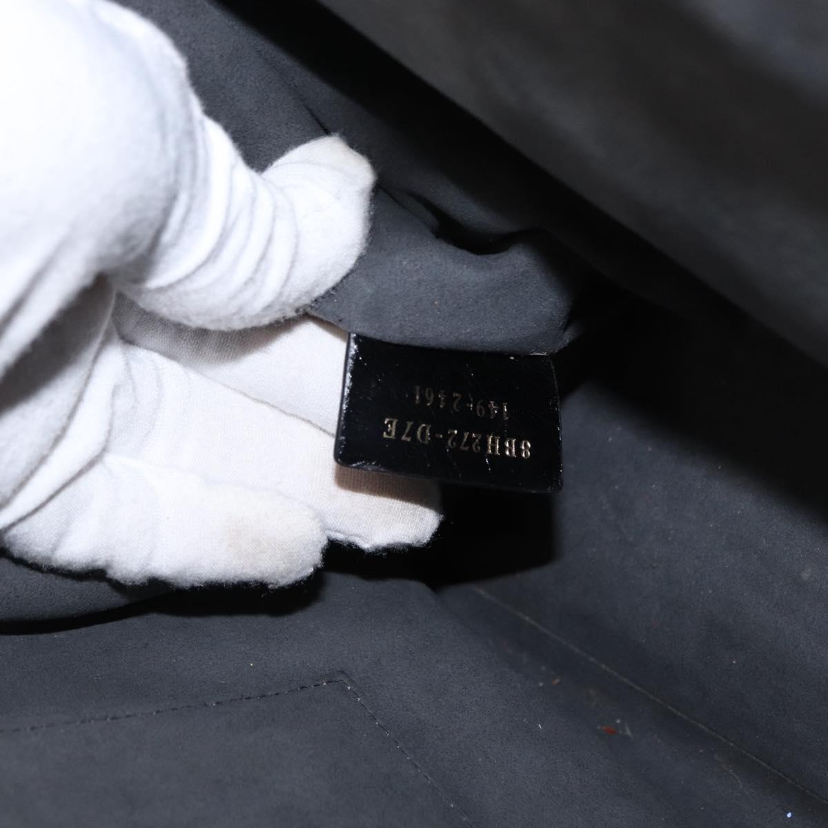 FENDI Trois Jules Hand Bag Leather 2way Gray Gold Auth ep11480