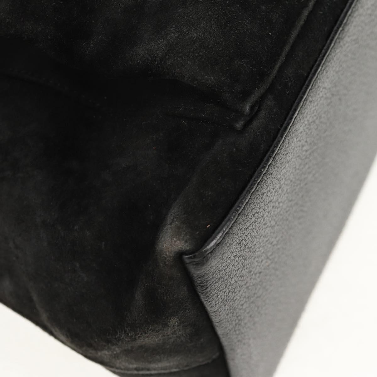 GUCCI Bamboo Hand Bag Suede 2way Black 002 2058 0508 0 Auth ep11483