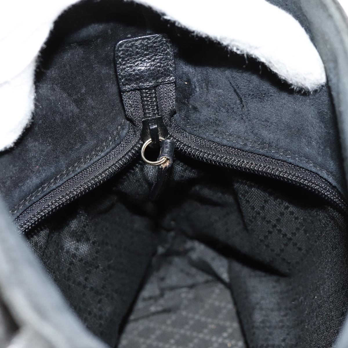 GUCCI Bamboo Hand Bag Suede 2way Black 002 2058 0508 0 Auth ep11483