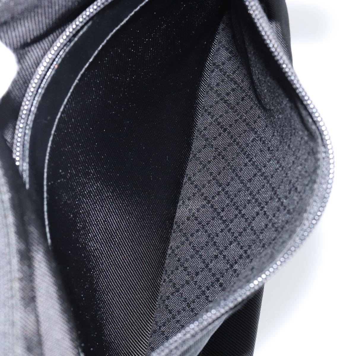 GUCCI Bamboo Hand Bag Nylon Leather Black Silver 000 2404 0509 Auth ep11486