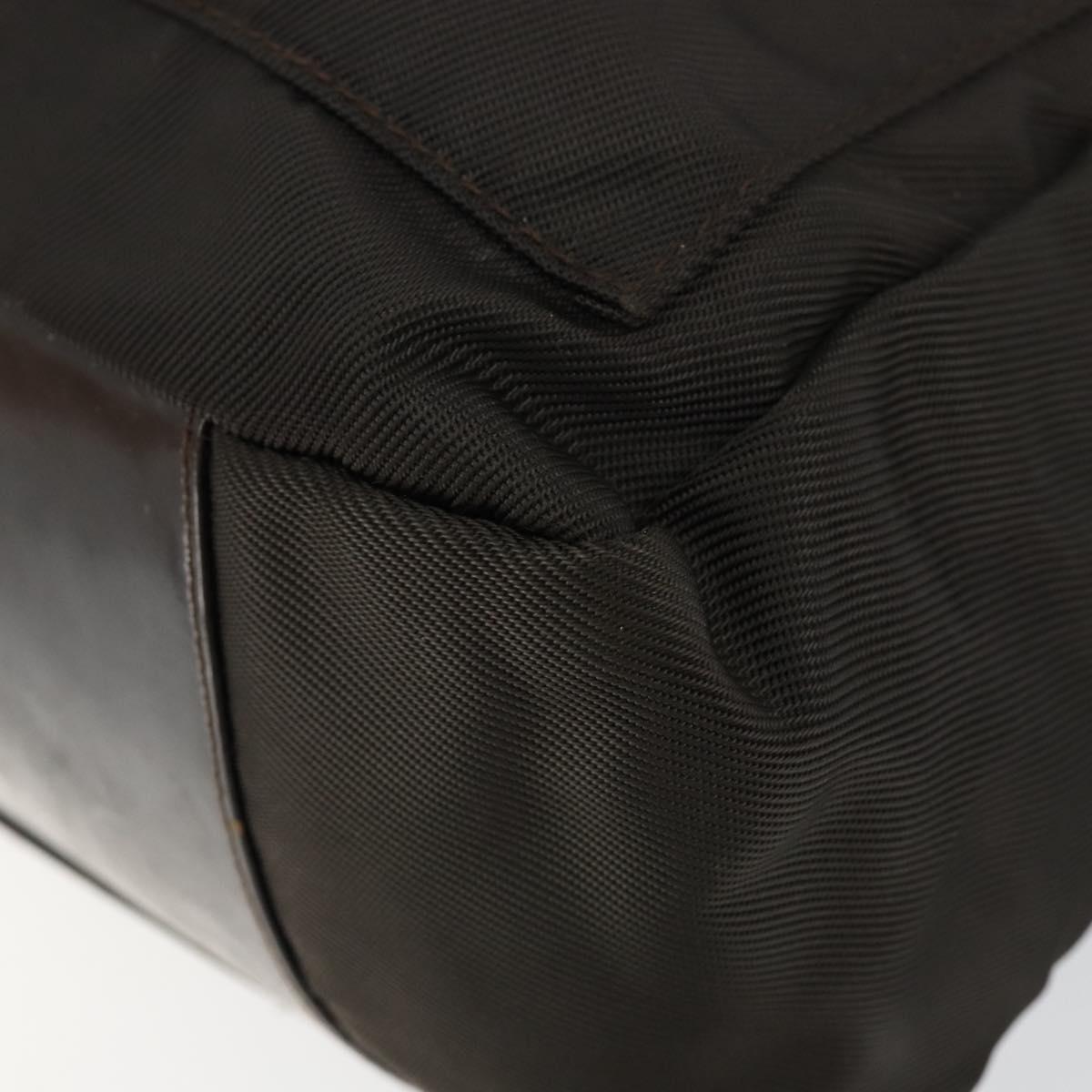 GUCCI Bamboo Hand Bag Nylon 2way Brown Silver 000 2404 0509 Auth ep11487