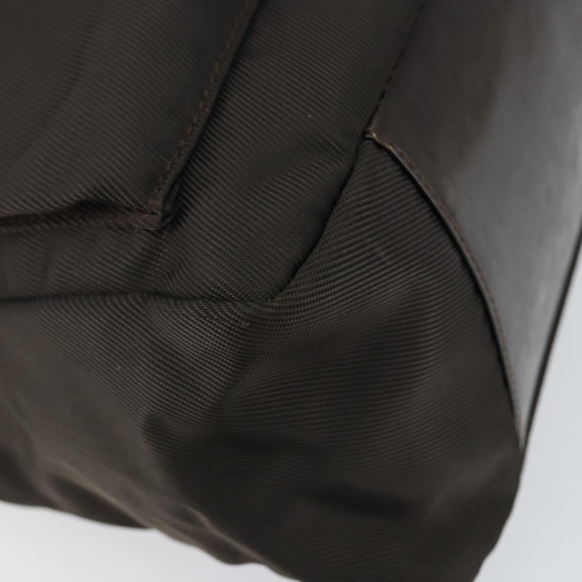 GUCCI Bamboo Hand Bag Nylon 2way Brown Silver 000 2404 0509 Auth ep11487