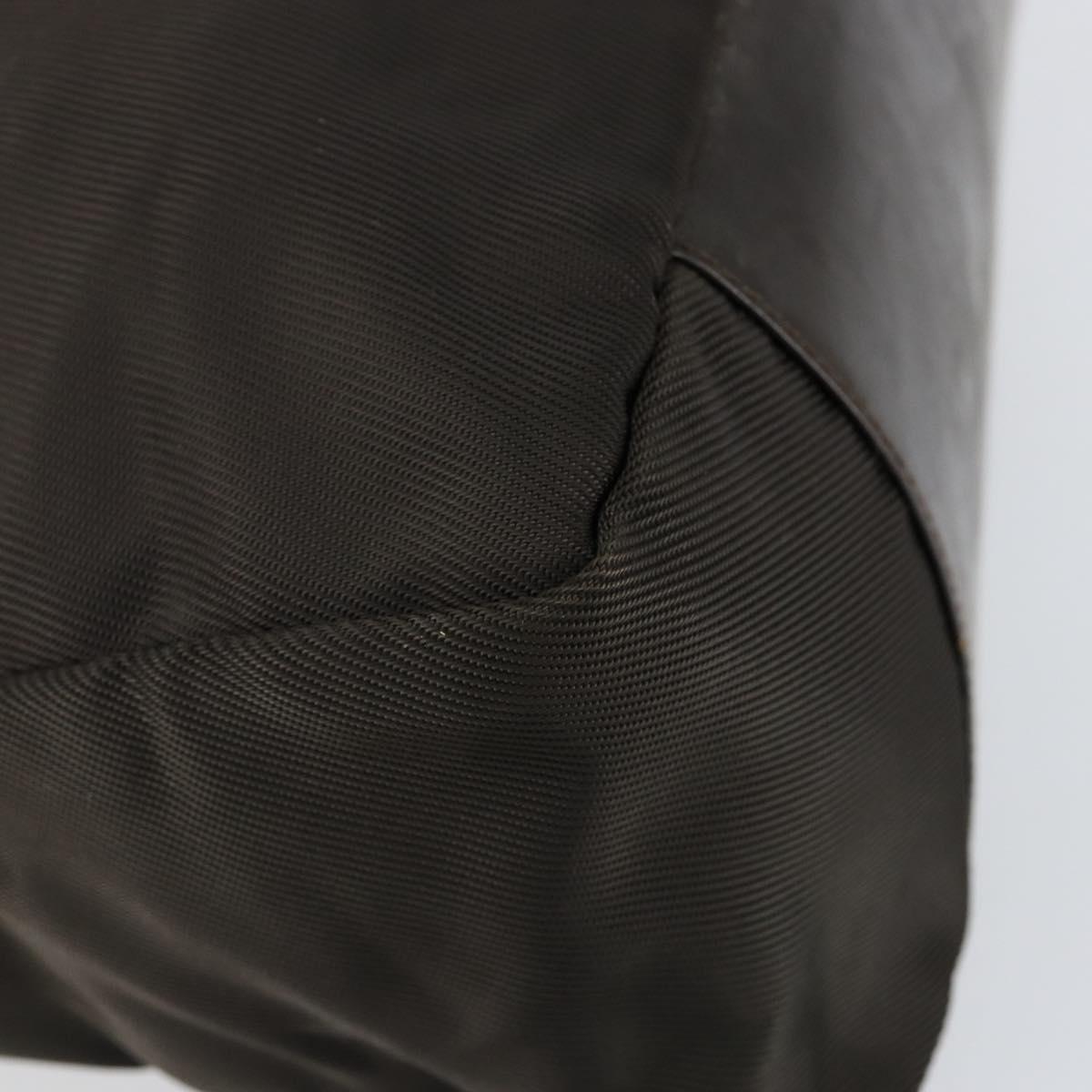 GUCCI Bamboo Hand Bag Nylon 2way Brown Silver 000 2404 0509 Auth ep11487