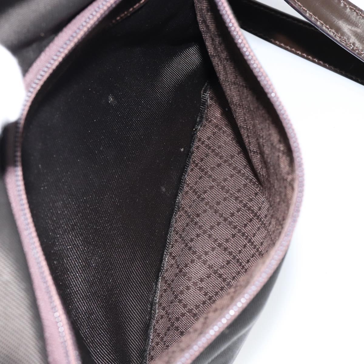 GUCCI Bamboo Hand Bag Nylon 2way Brown Silver 000 2404 0509 Auth ep11487