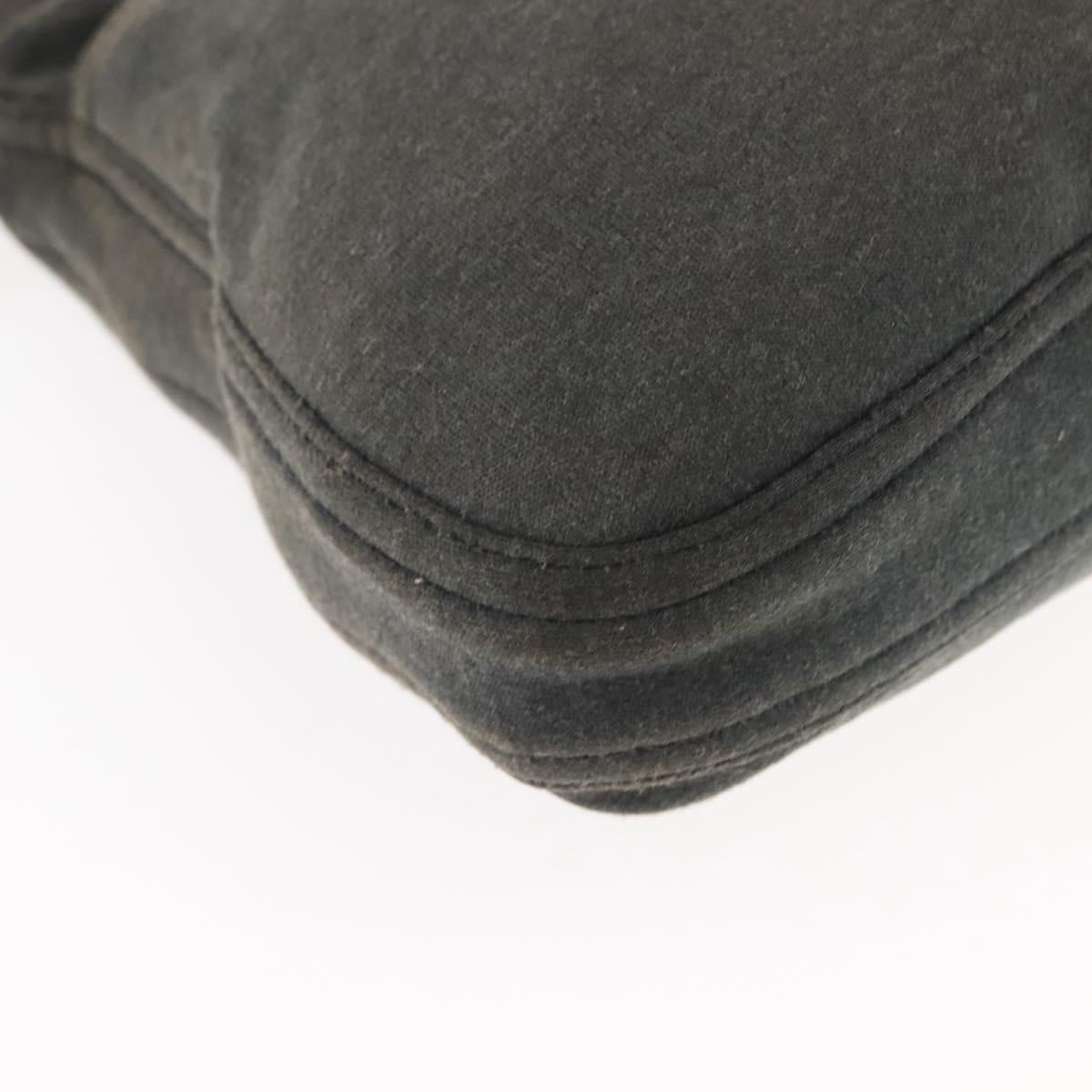 FENDI Mamma Baguette Shoulder Bag cotton Gray Auth ep11488