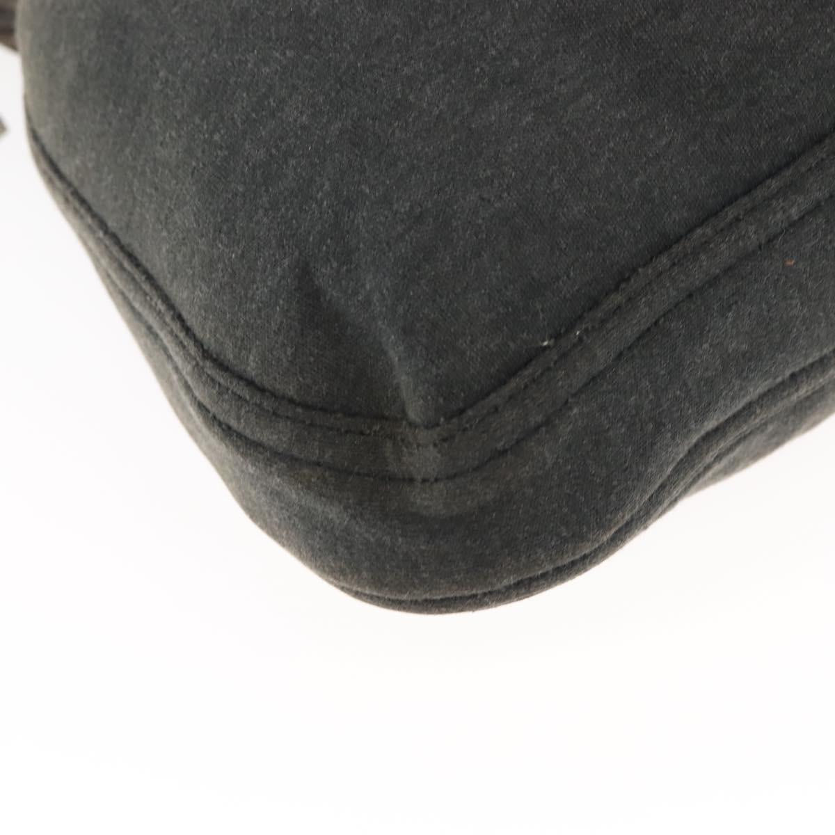 FENDI Mamma Baguette Shoulder Bag cotton Gray Auth ep11488