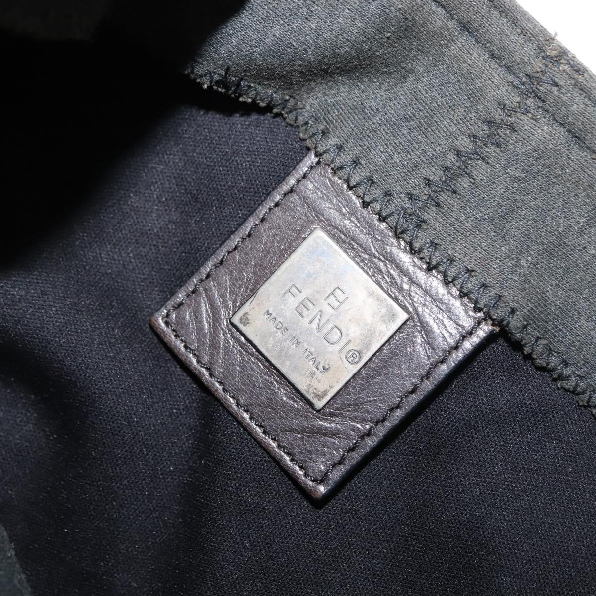 FENDI Mamma Baguette Shoulder Bag cotton Gray Auth ep11488