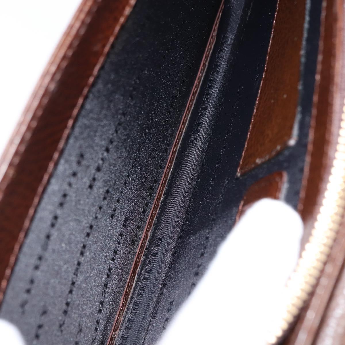 BURBERRY Clutch Bag Leather Brown Gold Auth ep11492