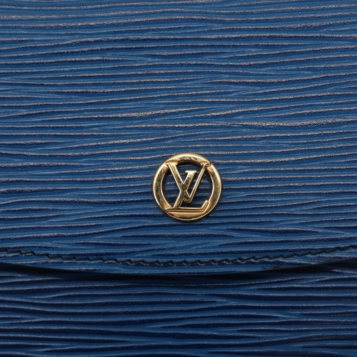 LOUIS VUITTON Epi Montaigne 23 Clutch Bag Blue M52665 LV Auth ep11494