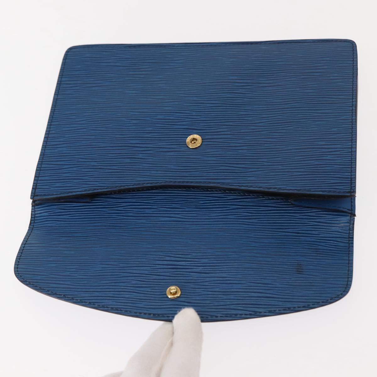 LOUIS VUITTON Epi Montaigne 23 Clutch Bag Blue M52665 LV Auth ep11494