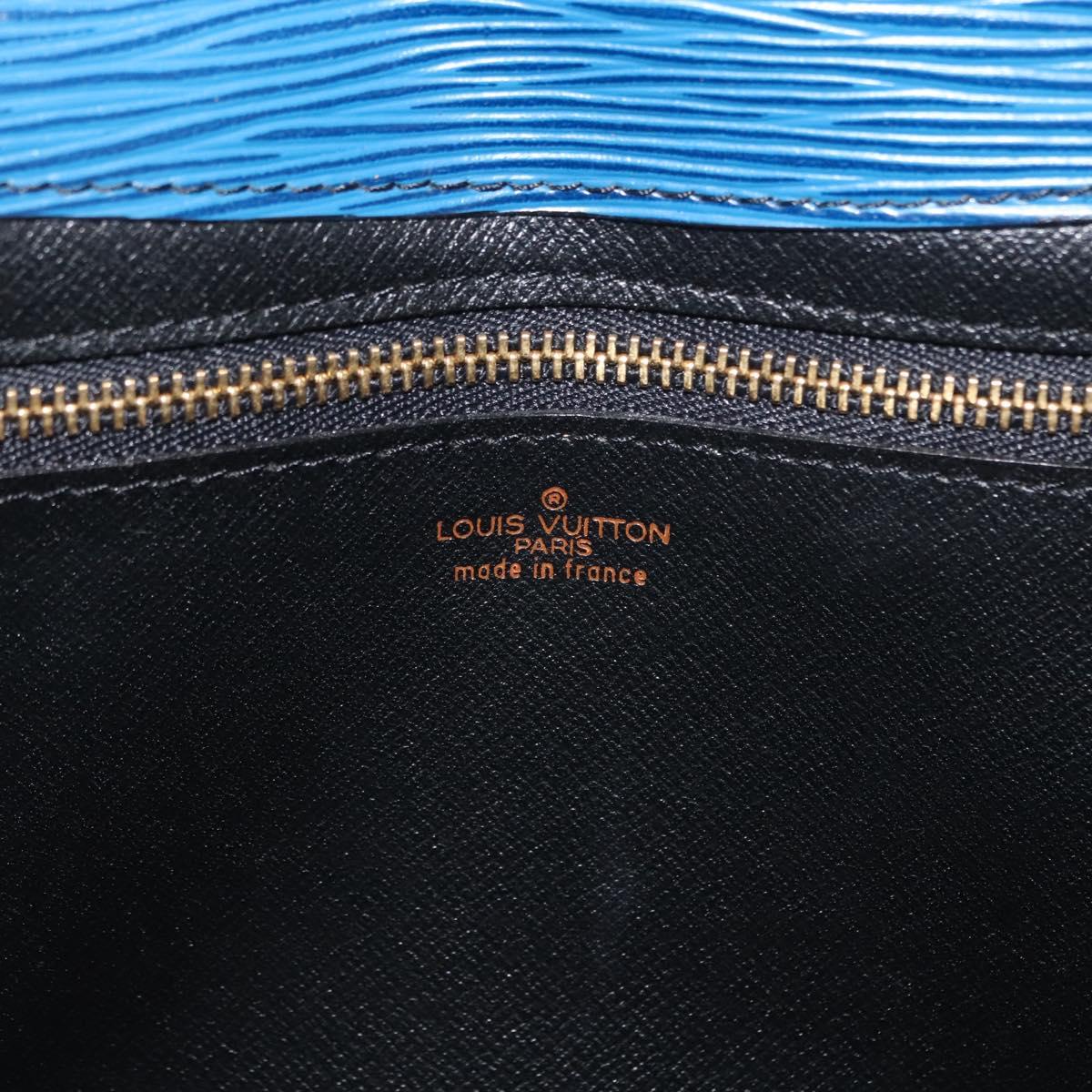 LOUIS VUITTON Epi Montaigne 23 Clutch Bag Blue M52665 LV Auth ep11494