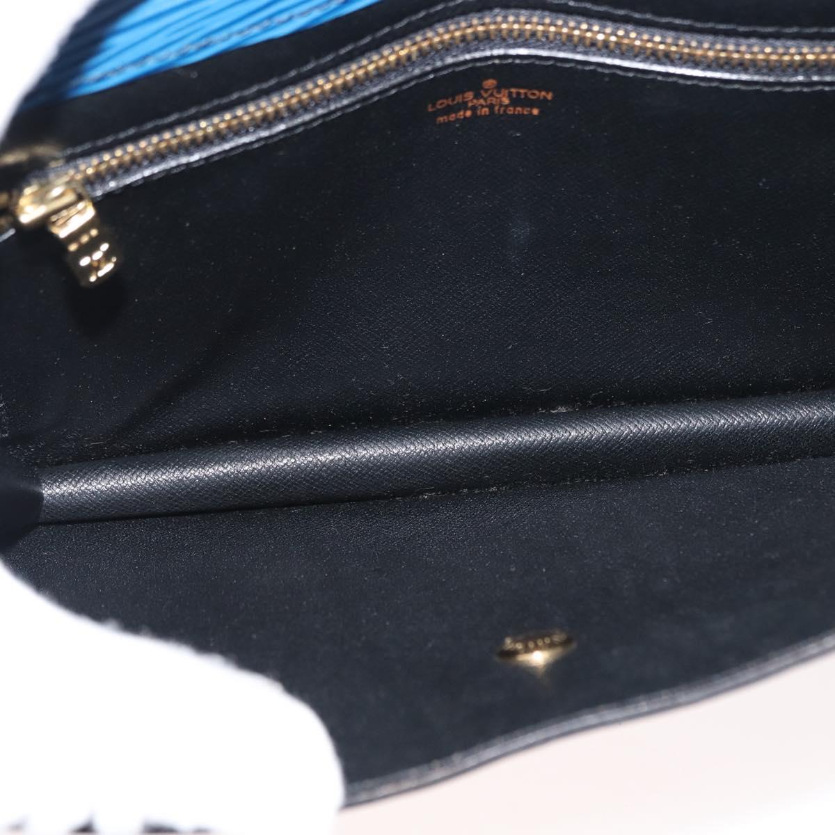 LOUIS VUITTON Epi Montaigne 23 Clutch Bag Blue M52665 LV Auth ep11494