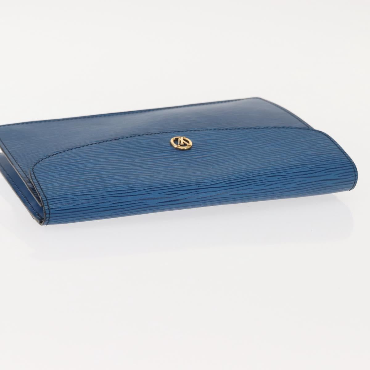 LOUIS VUITTON Epi Montaigne 23 Clutch Bag Blue M52665 LV Auth ep11494
