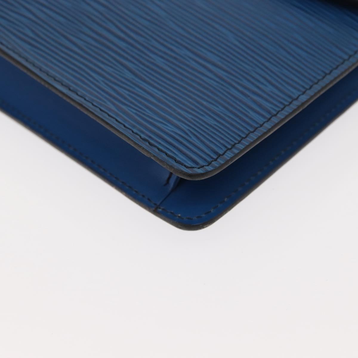 LOUIS VUITTON Epi Montaigne 23 Clutch Bag Blue M52665 LV Auth ep11494