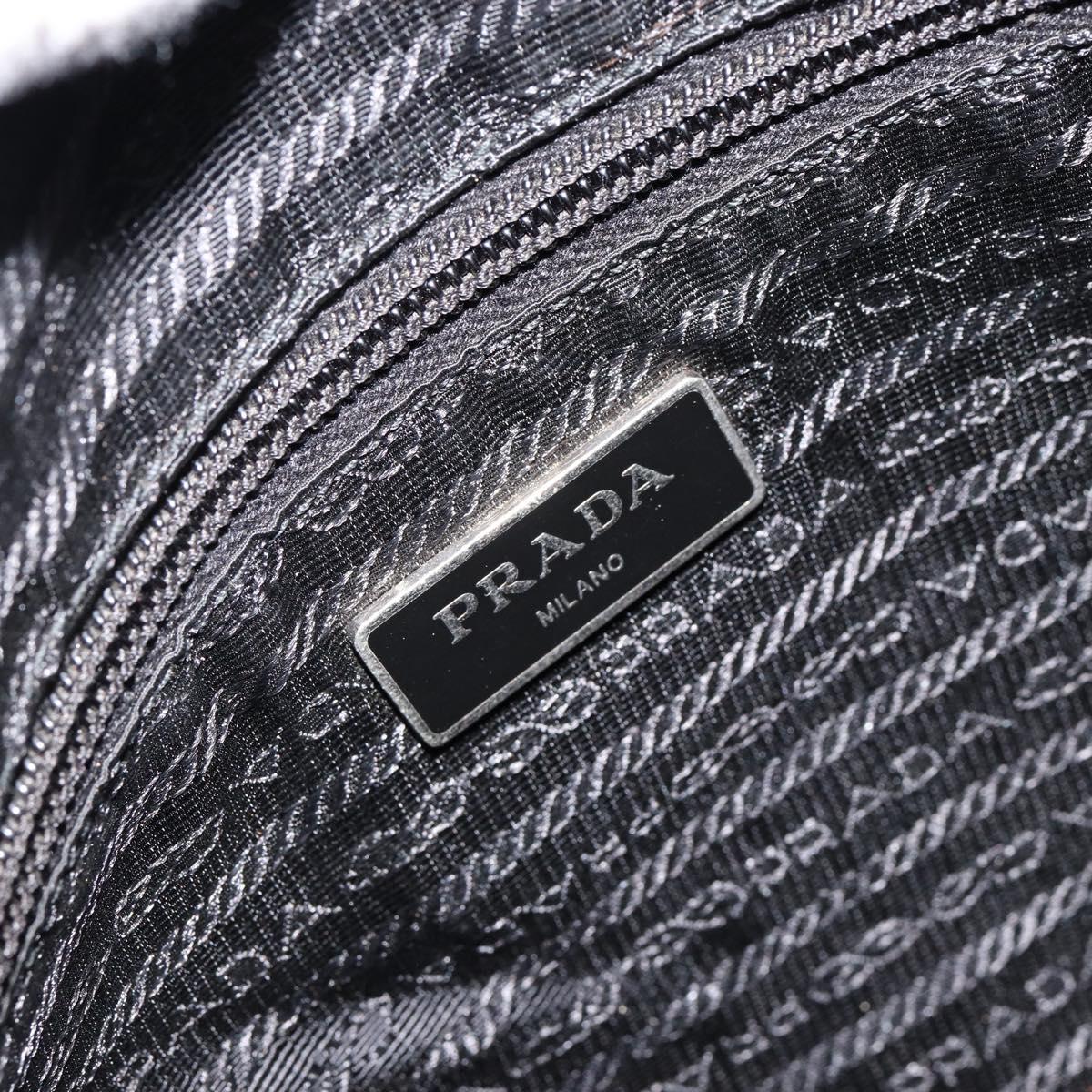 PRADA Shoulder Bag Nylon Black Silver Auth ep11496