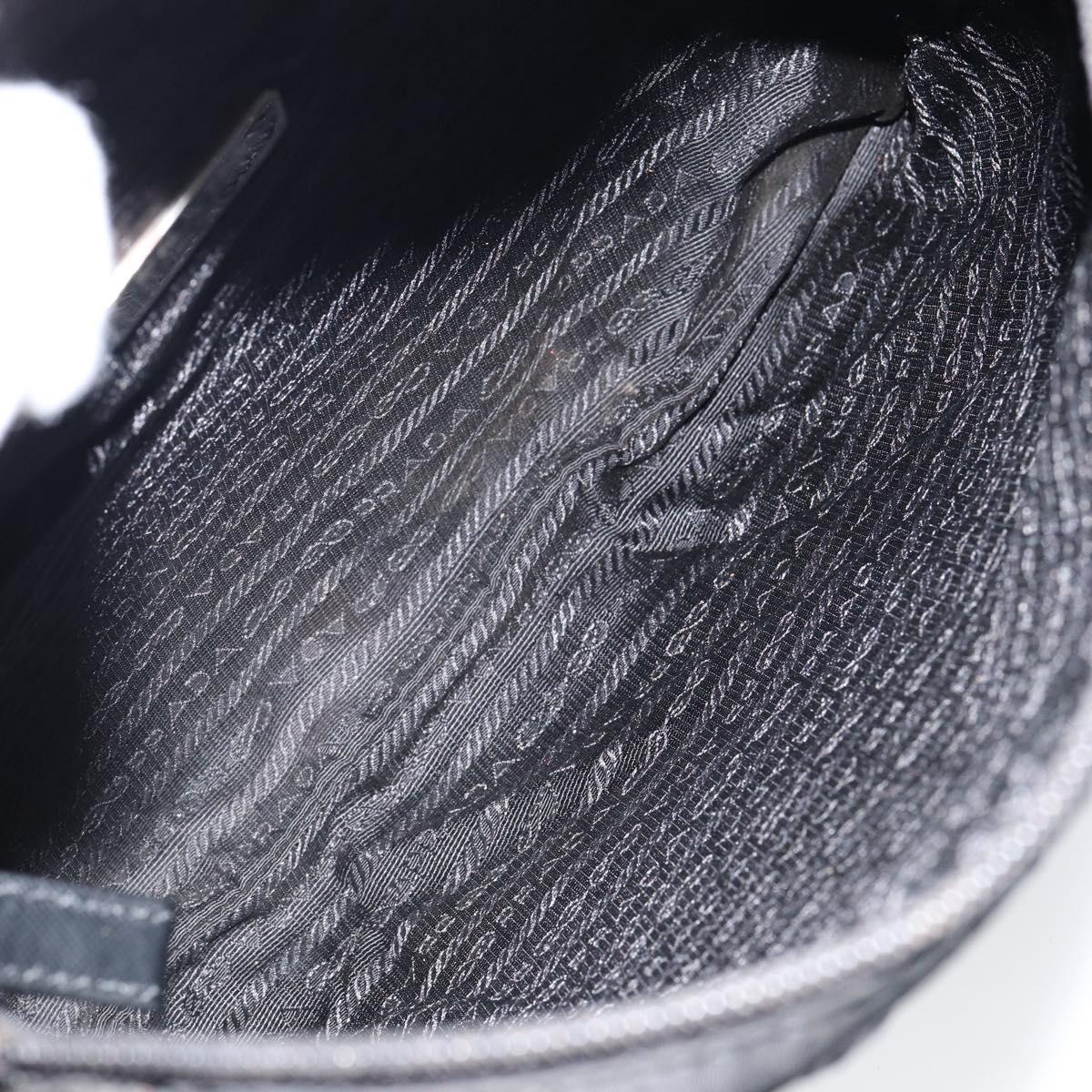 PRADA Shoulder Bag Nylon Black Silver Auth ep11496