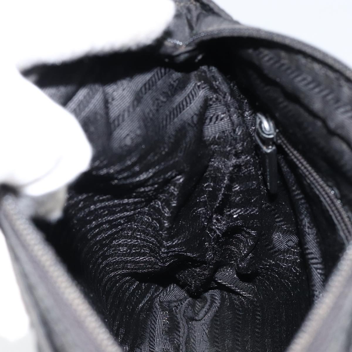 PRADA Shoulder Bag Nylon Black Silver Auth ep11496