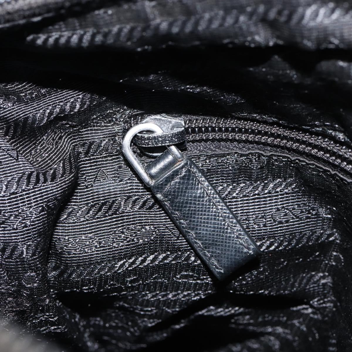 PRADA Shoulder Bag Nylon Black Silver Auth ep11496