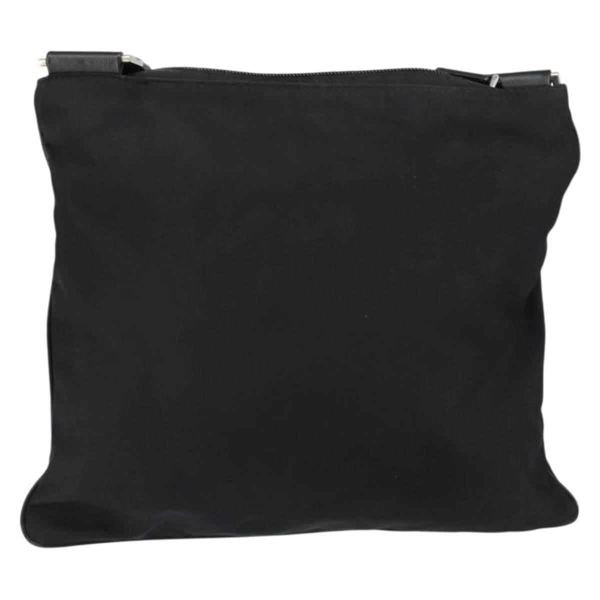 PRADA Shoulder Bag Nylon Black Silver Auth ep11496
