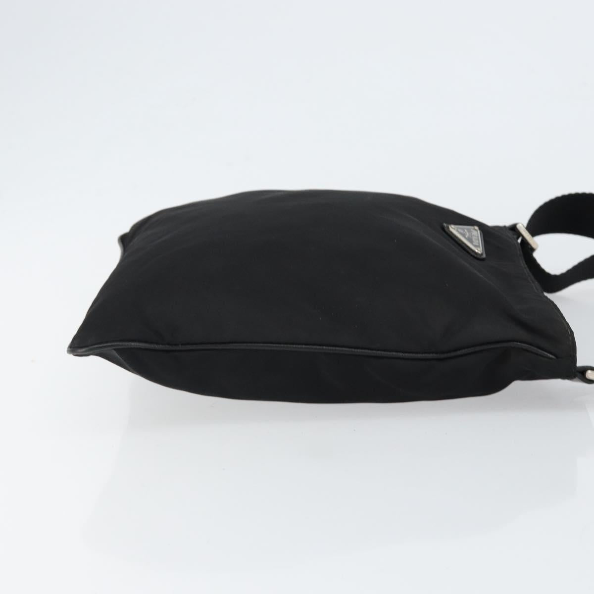 PRADA Shoulder Bag Nylon Black Silver Auth ep11496