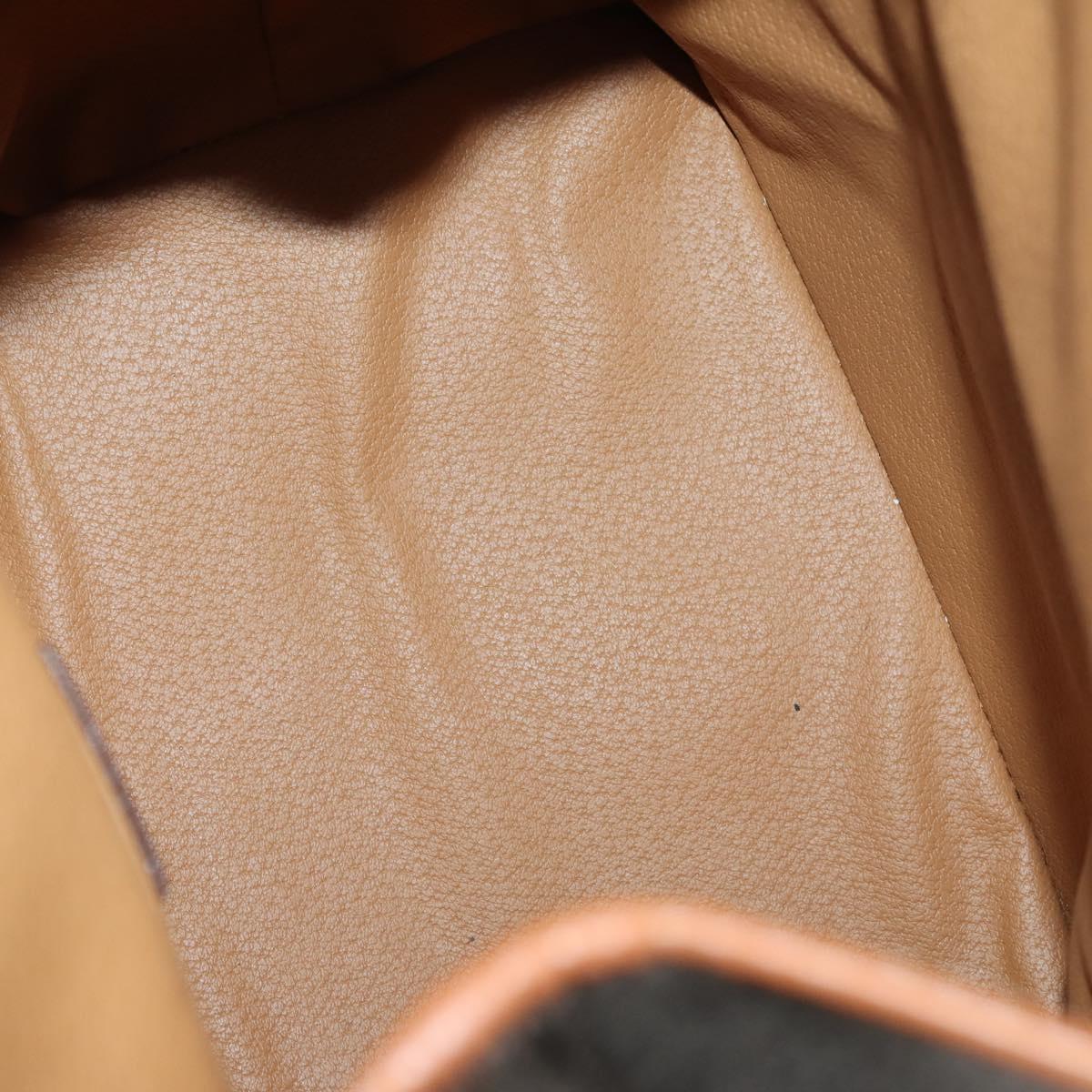 CELINE Macadam Canvas Backpack PVC Leather Brown Gold Auth ep11505