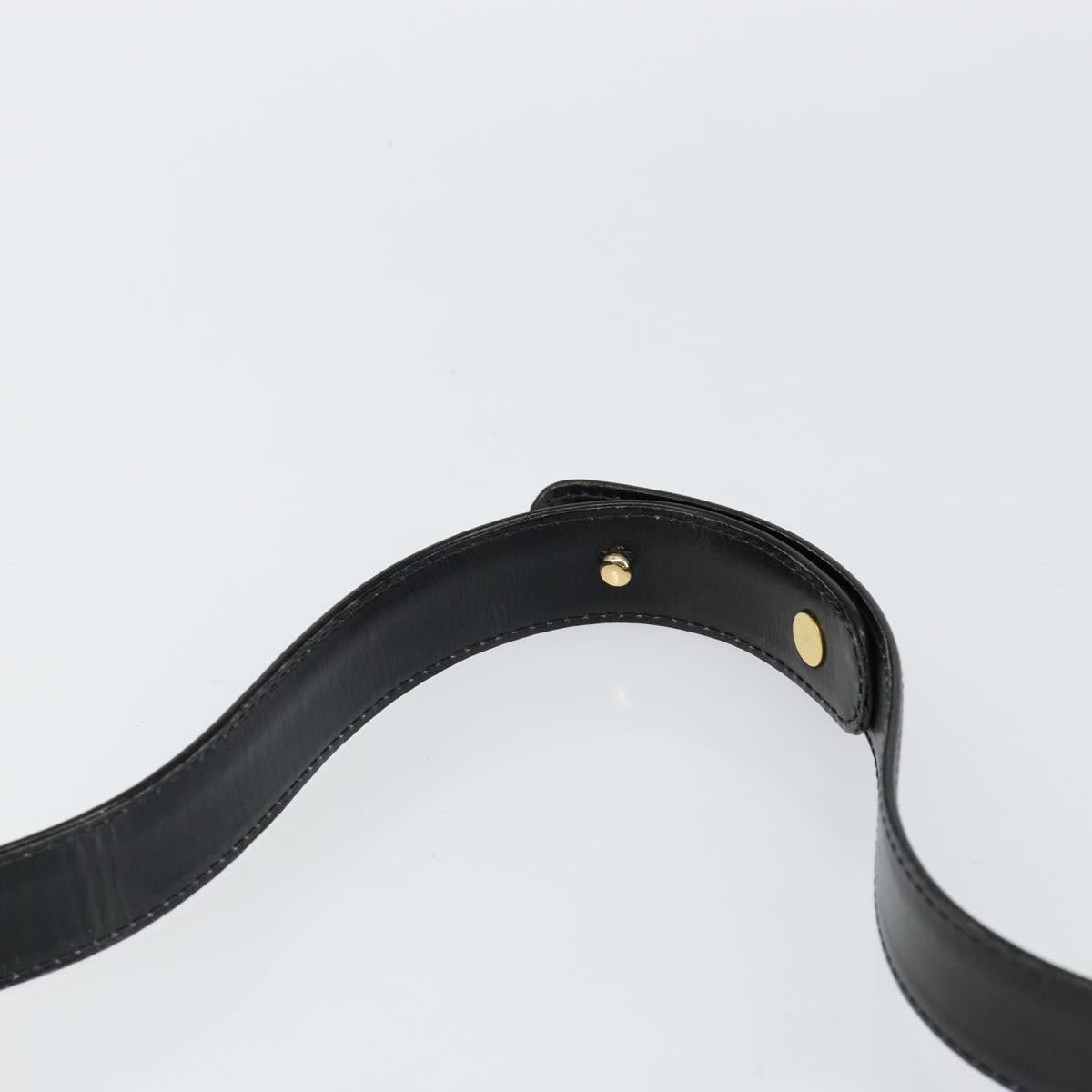 GUCCI Shoulder Bag Leather Black Gold Auth ep11506