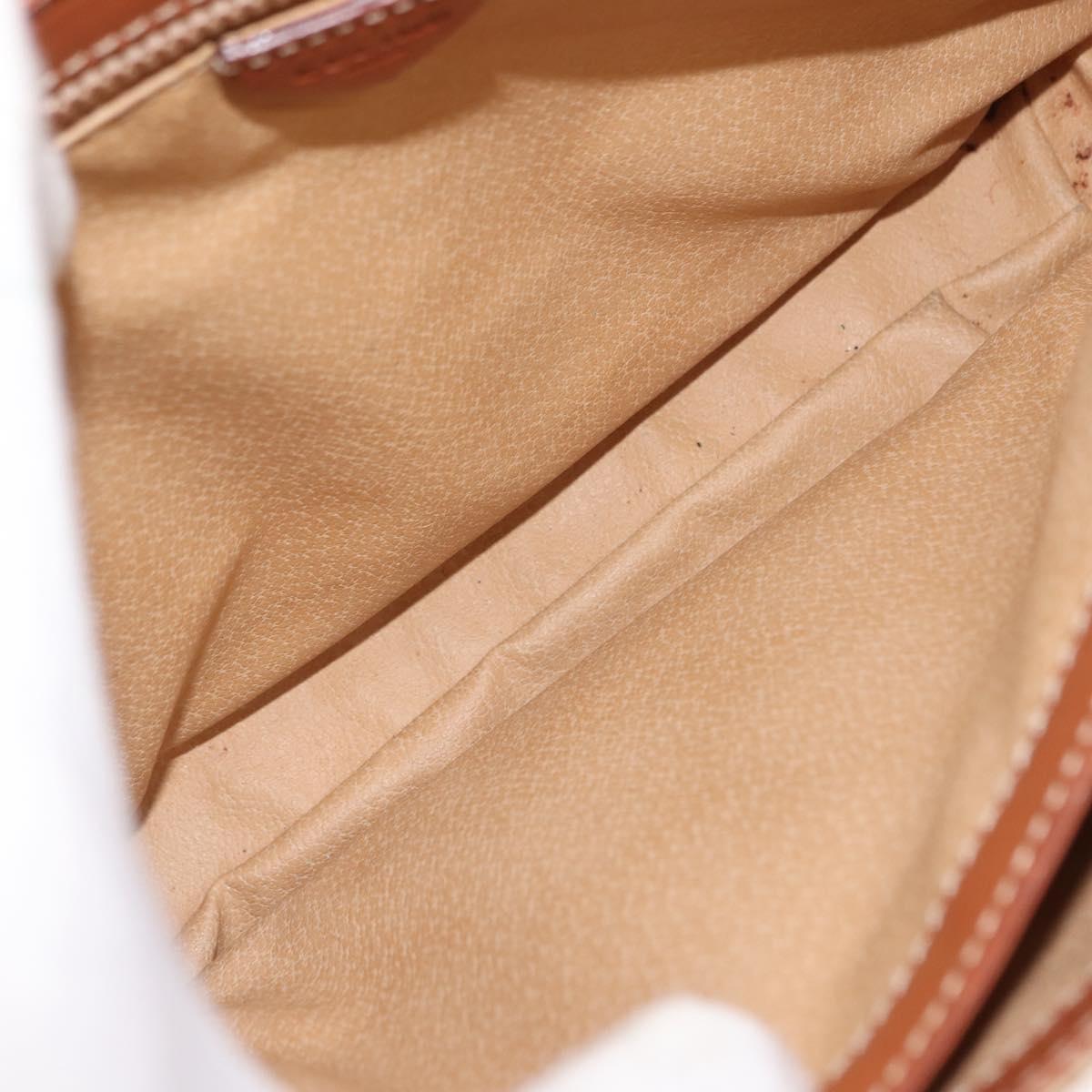 CELINE Macadam Canvas Shoulder Bag PVC Beige Gold Auth ep11511