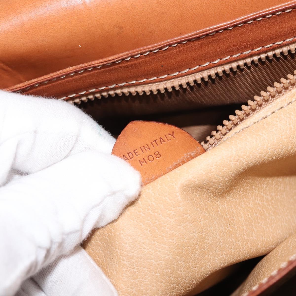 CELINE Macadam Canvas Shoulder Bag PVC Beige Gold Auth ep11511