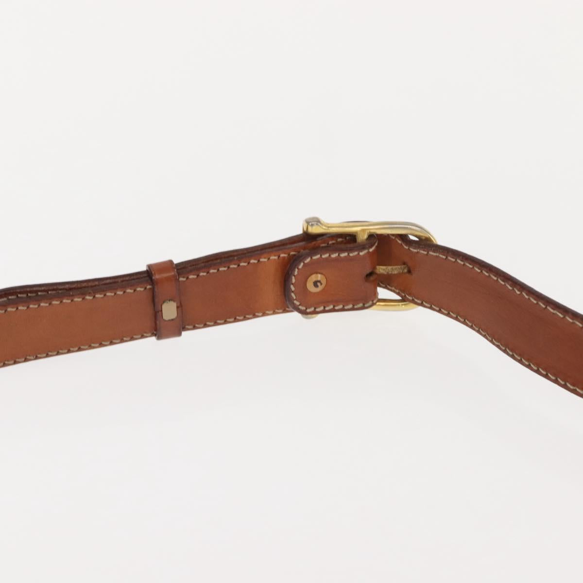 CELINE Macadam Canvas Shoulder Bag PVC Beige Gold Auth ep11511