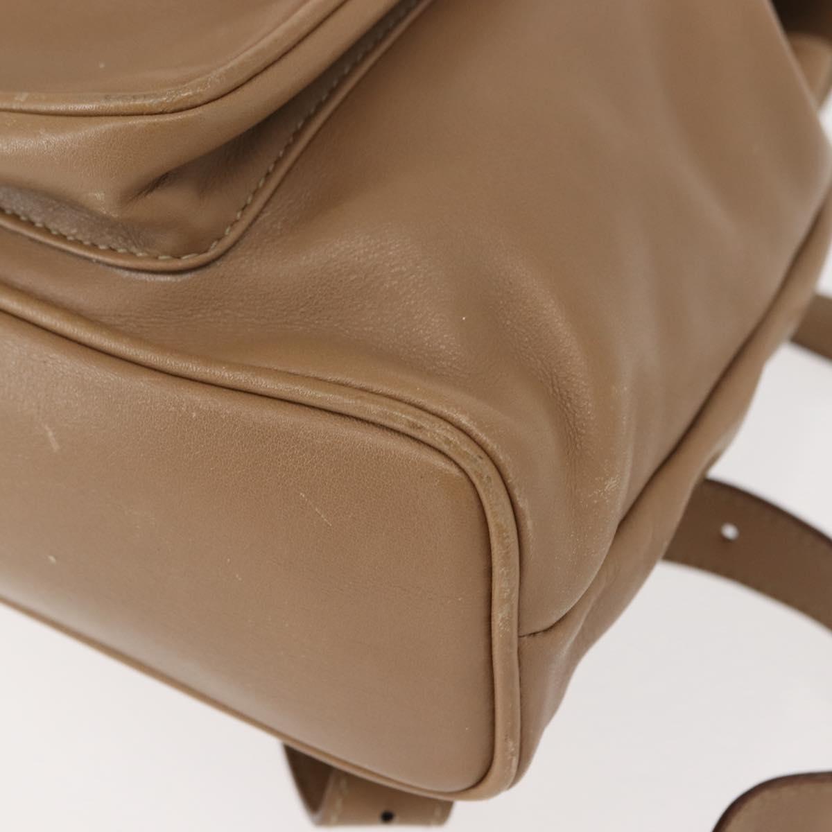 GUCCI Bamboo Backpack Leather Beige Gold 003 3444 0030 Auth ep11512