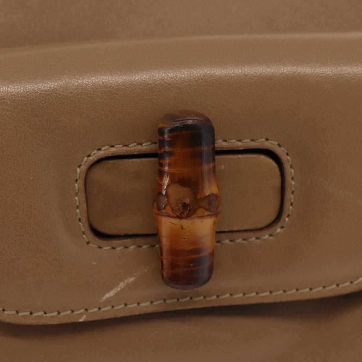 GUCCI Bamboo Backpack Leather Beige Gold 003 3444 0030 Auth ep11512