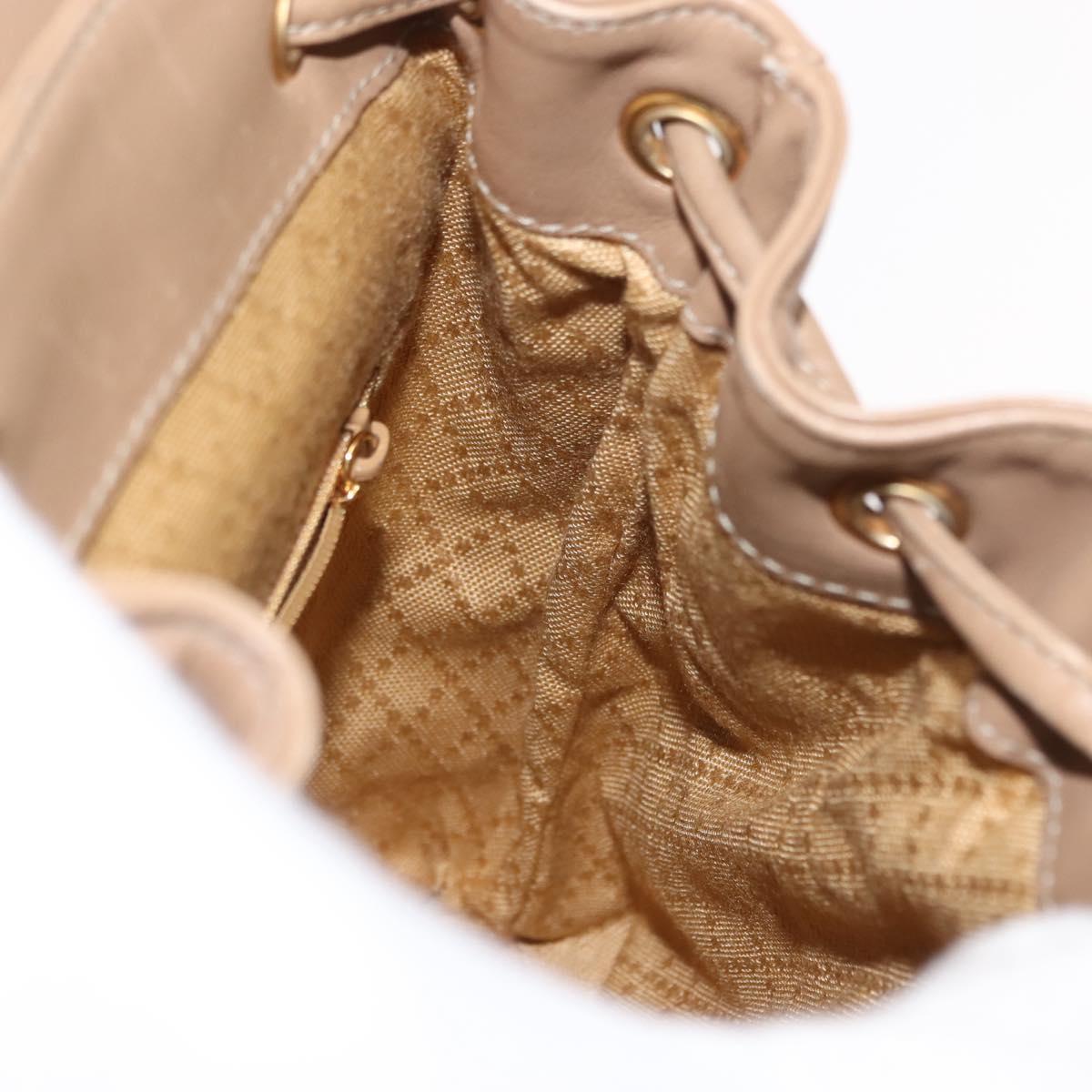 GUCCI Bamboo Backpack Leather Beige Gold 003 3444 0030 Auth ep11512