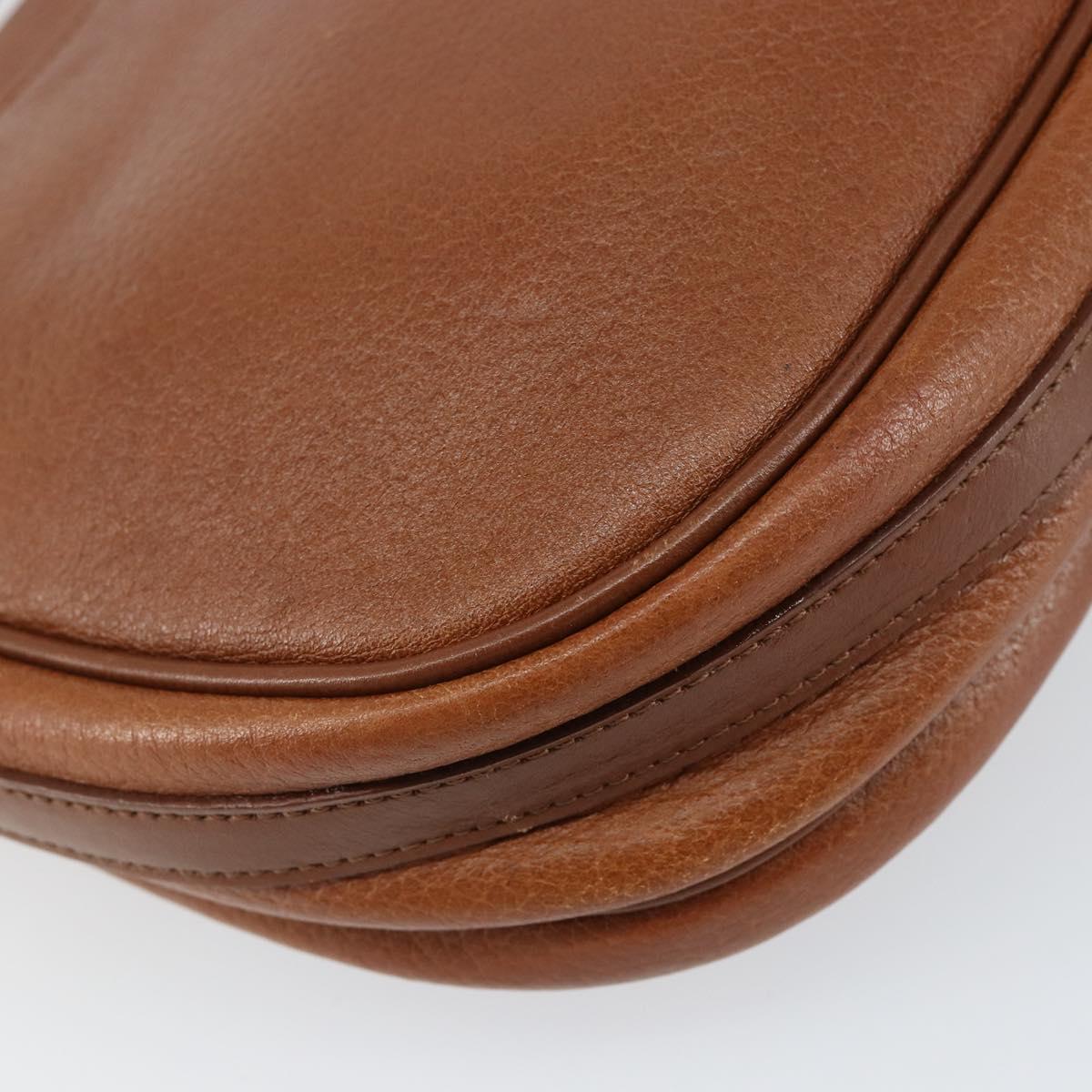 Burberrys Shoulder Bag Leather Gold Brown Auth ep11513