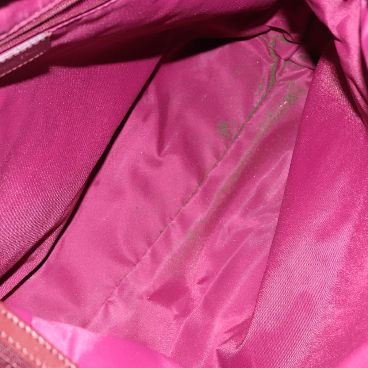 Christian Dior Trotter Canvas Shoulder Bag Red Silver Auth ep11517