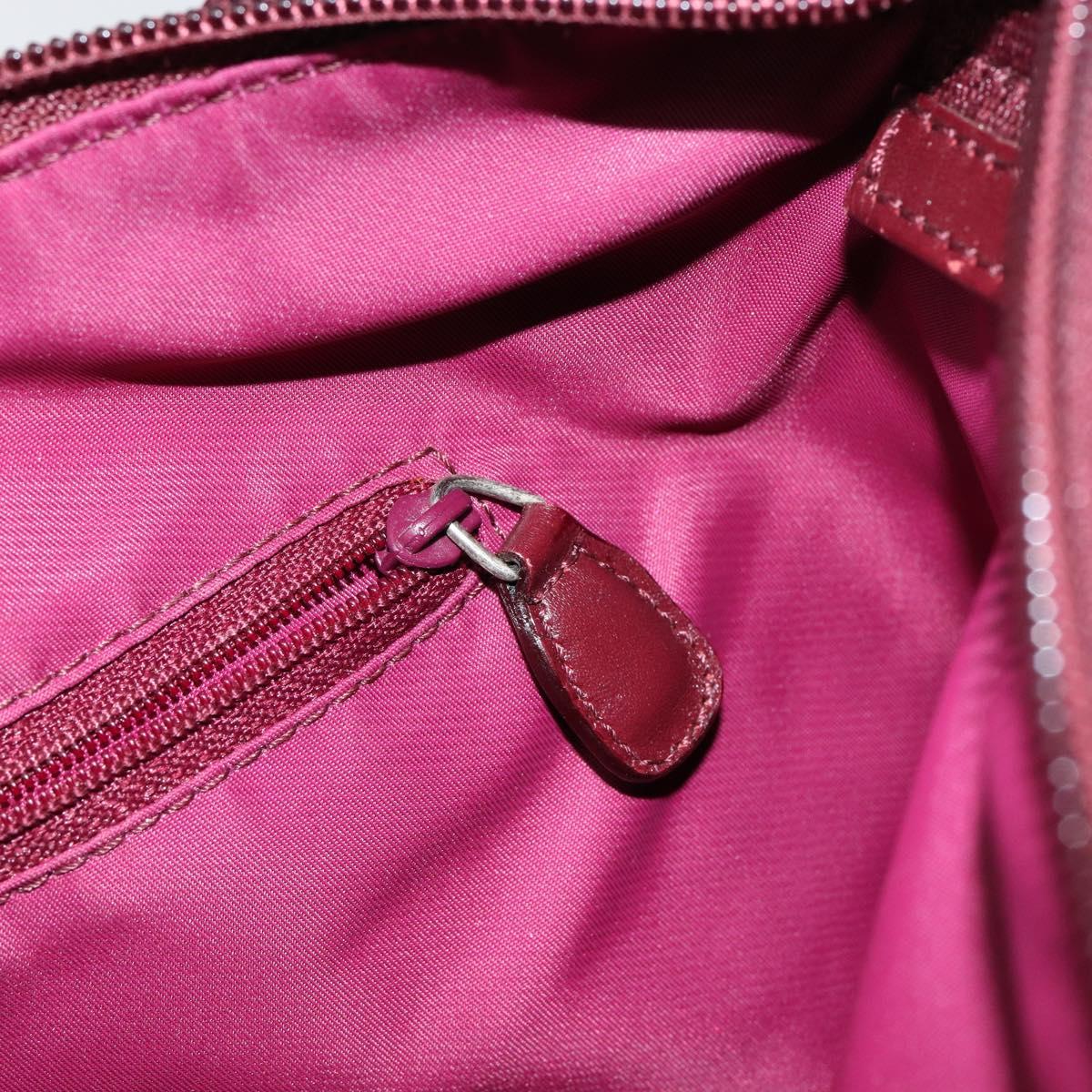 Christian Dior Trotter Canvas Shoulder Bag Red Silver Auth ep11517