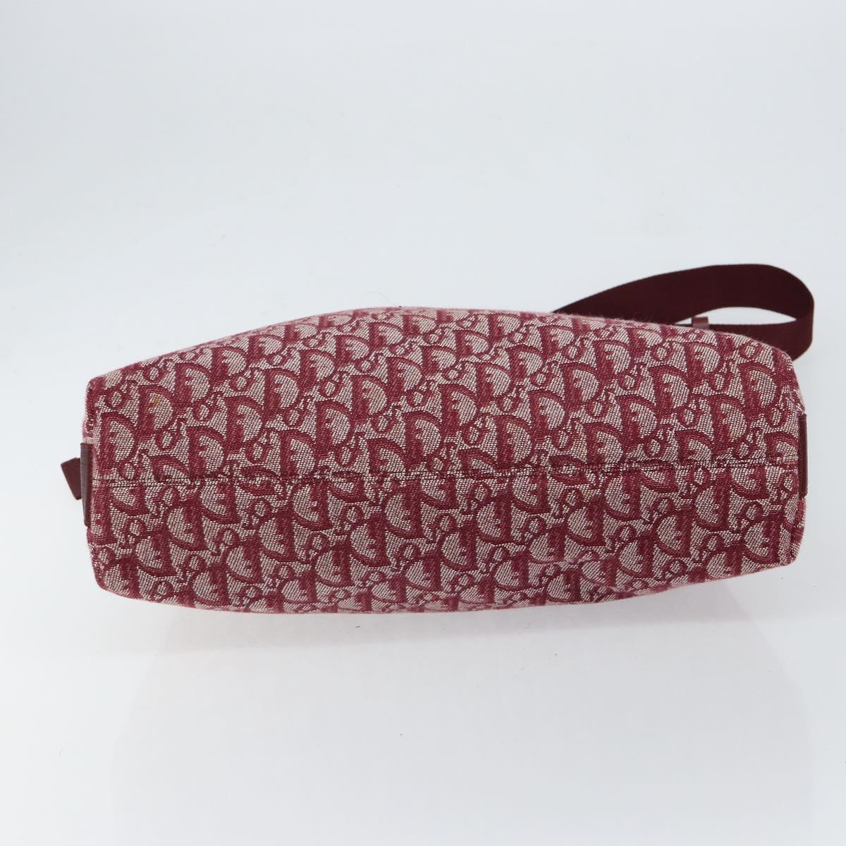 Christian Dior Trotter Canvas Shoulder Bag Red Silver Auth ep11517