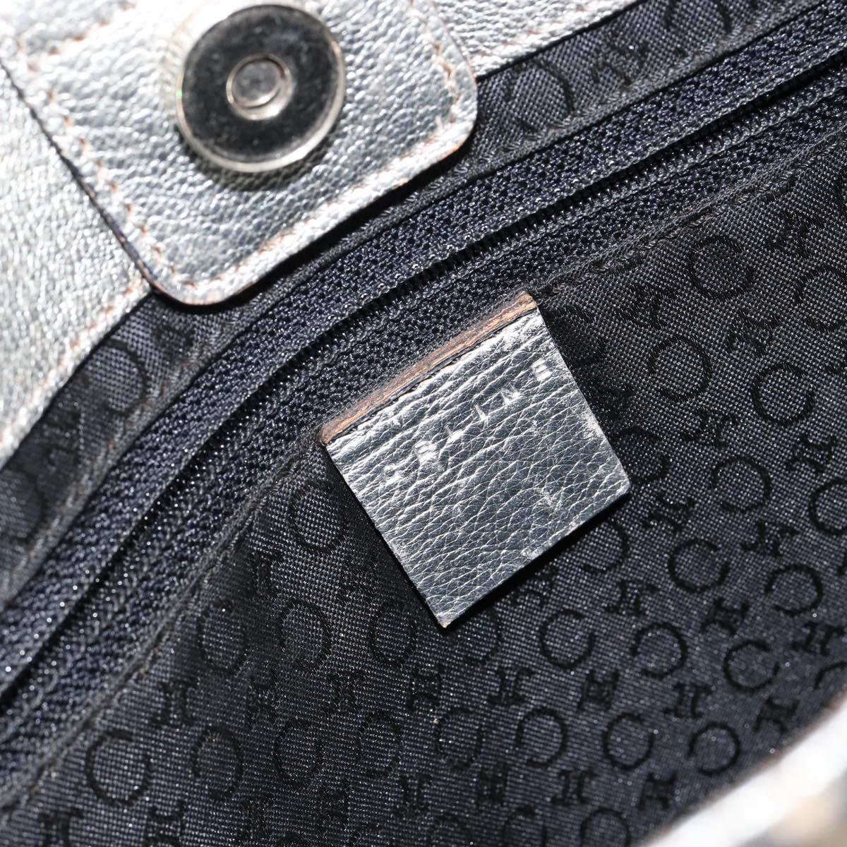 CELINE C Macadam Canvas Hand Bag Denim Blue Silver Auth ep11519