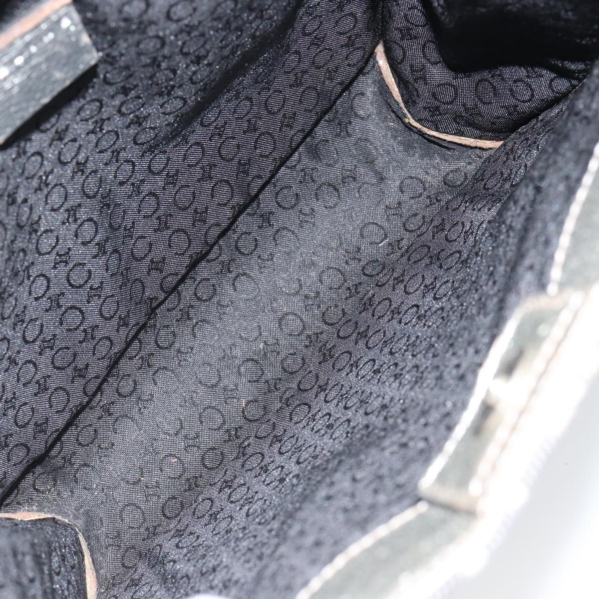 CELINE C Macadam Canvas Hand Bag Denim Blue Silver Auth ep11519