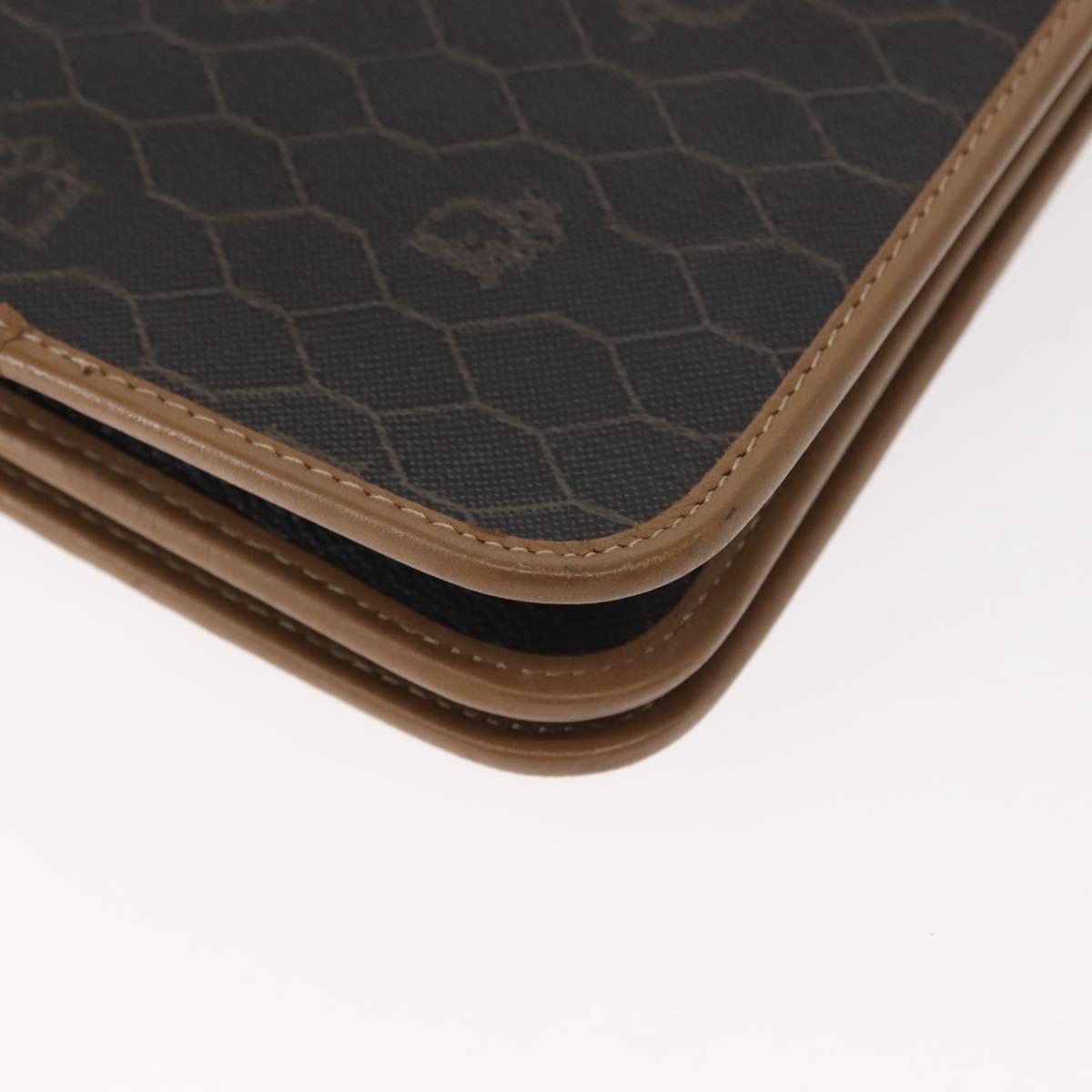 Christian Dior Honeycomb Canvas Chain Shoulder Bag PVC Black Gold Auth ep11520