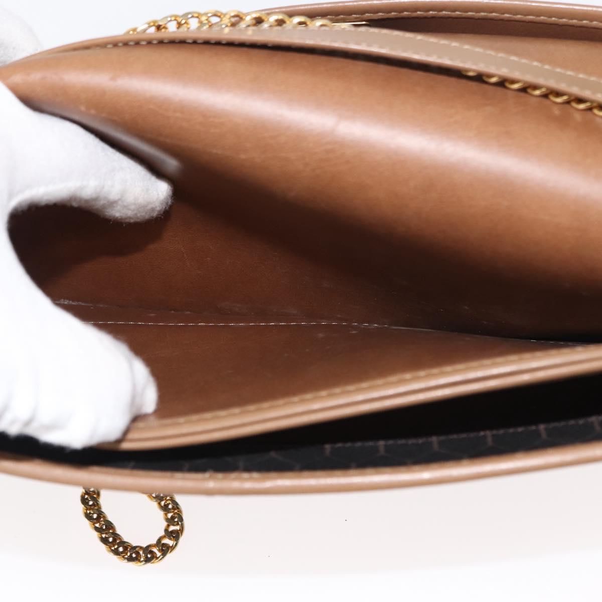 Christian Dior Honeycomb Canvas Chain Shoulder Bag PVC Black Gold Auth ep11520