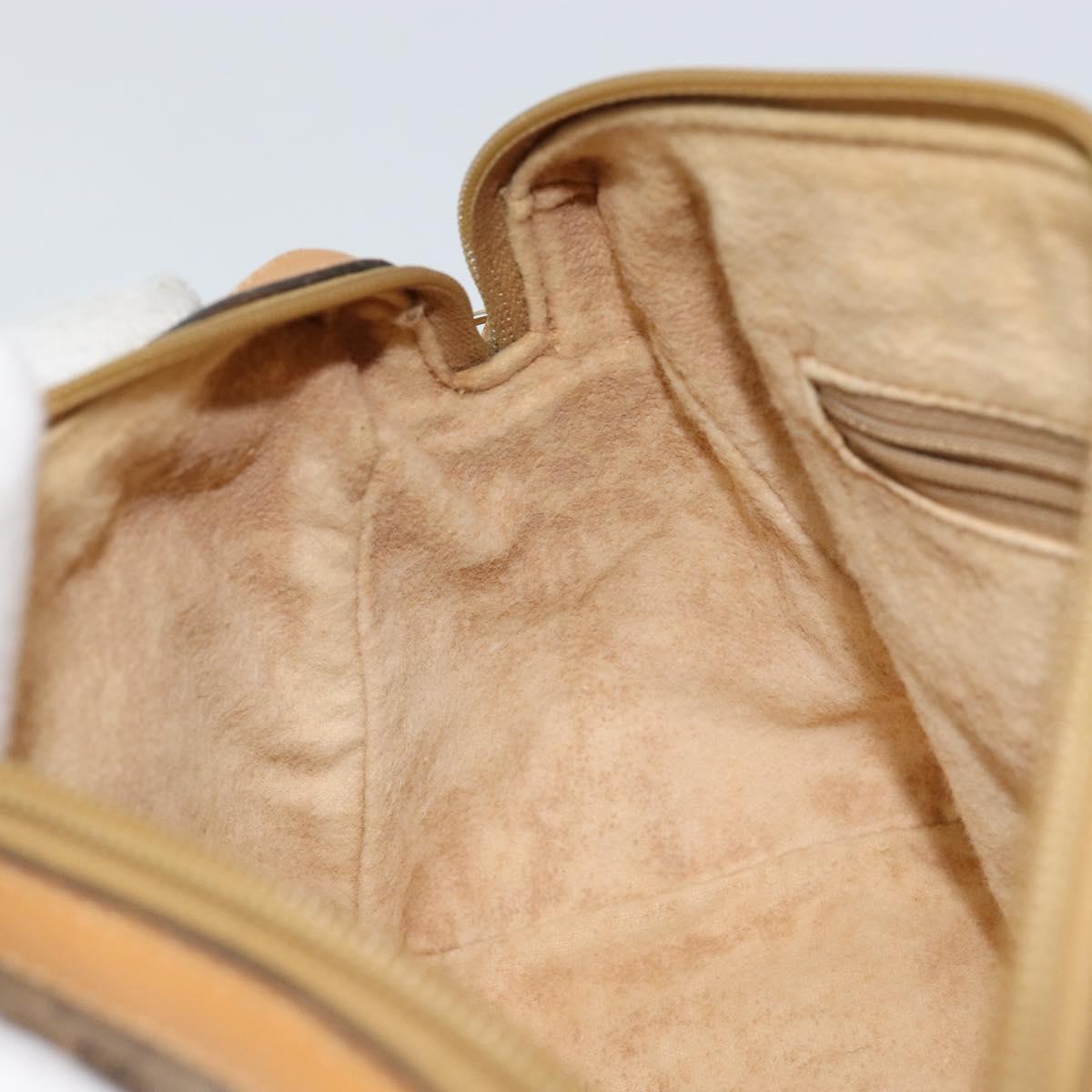 GUCCI Micro GG Supreme Shoulder Bag PVC Beige Gold Auth ep11521