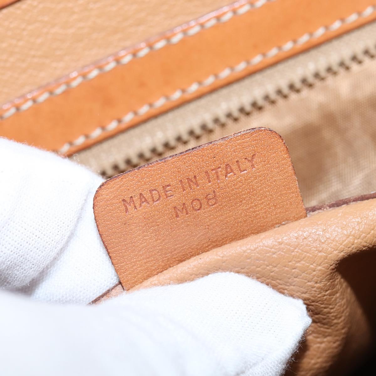 CELINE Macadam Canvas Shoulder Bag PVC Leather Brown Gold Auth ep11523