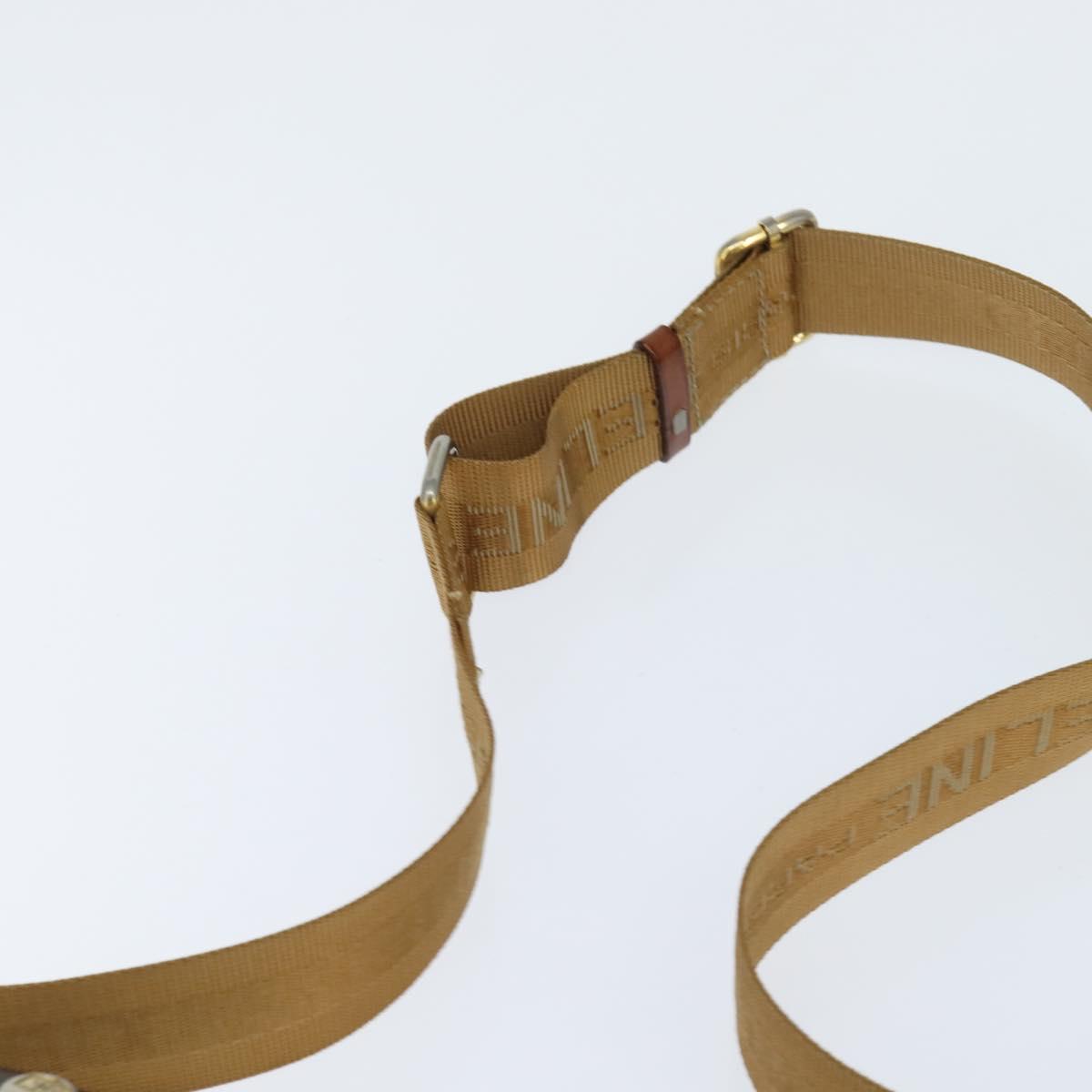 CELINE Macadam Canvas Shoulder Bag PVC Leather Brown Gold Auth ep11523