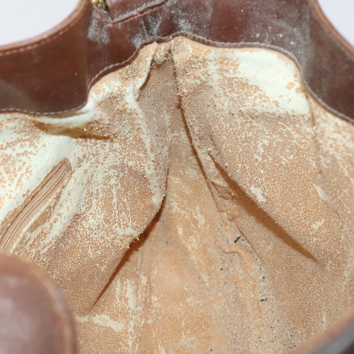 GUCCI Bamboo Hand Bag Leather 2way Brown Gold 001 1014 1638 Auth ep11526