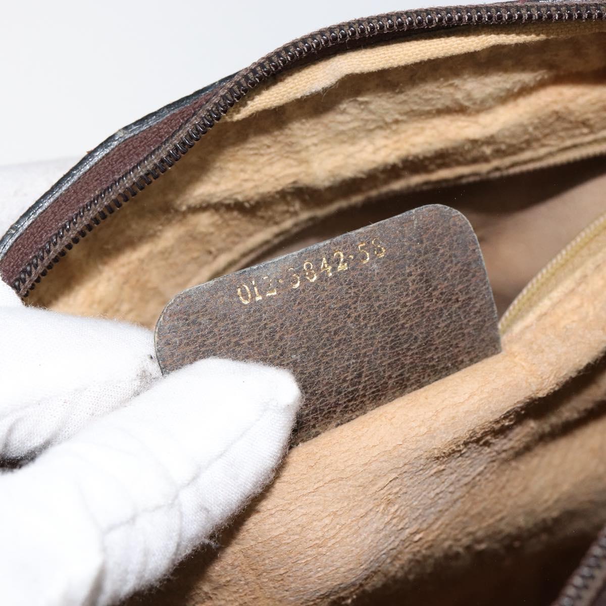 GUCCI GG Supreme Web Sherry Line Bag PVC Beige Gold 012 3842 58 Auth ep11528