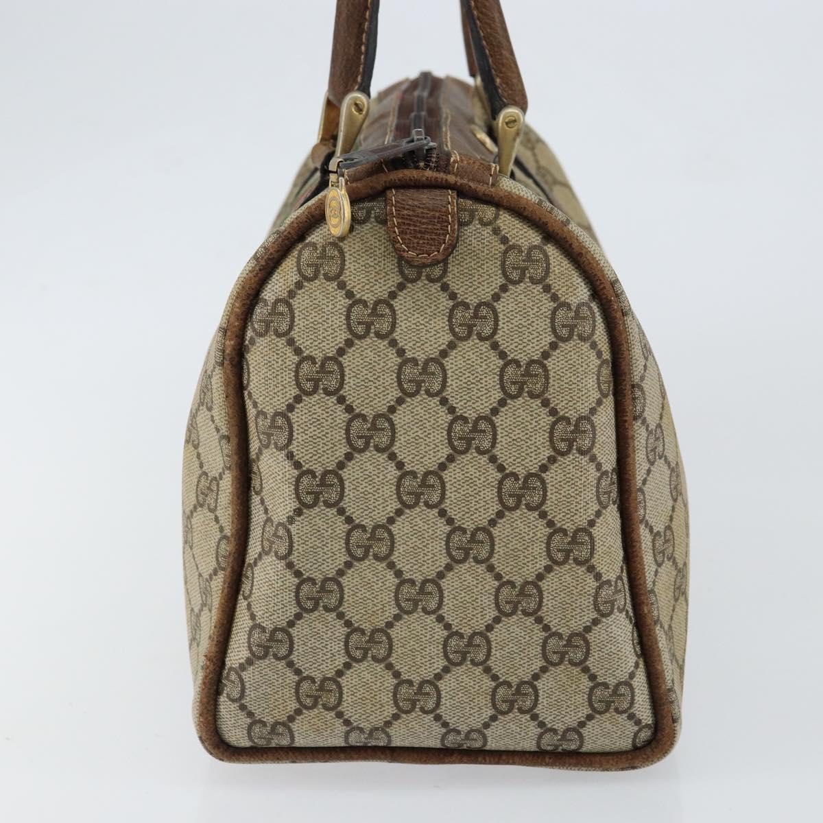 GUCCI GG Supreme Web Sherry Line Bag PVC Beige Gold 012 3842 58 Auth ep11528