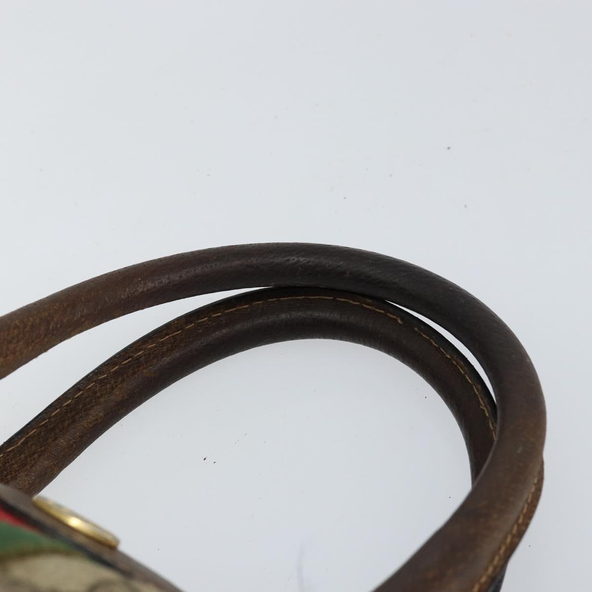 GUCCI GG Supreme Web Sherry Line Bag PVC Beige Gold 012 3842 58 Auth ep11528