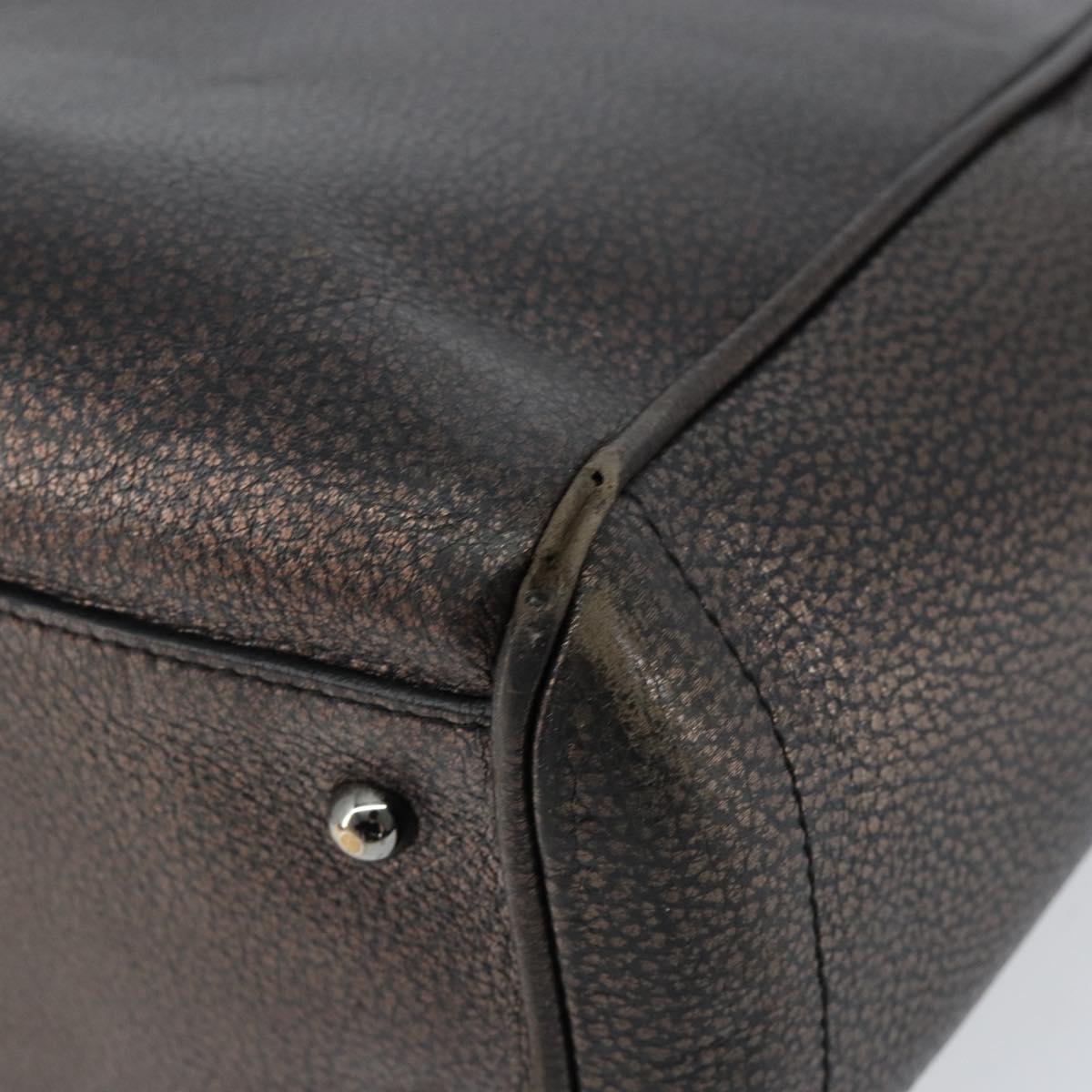 LOEWE Hand Bag Leather Black Auth ep11530