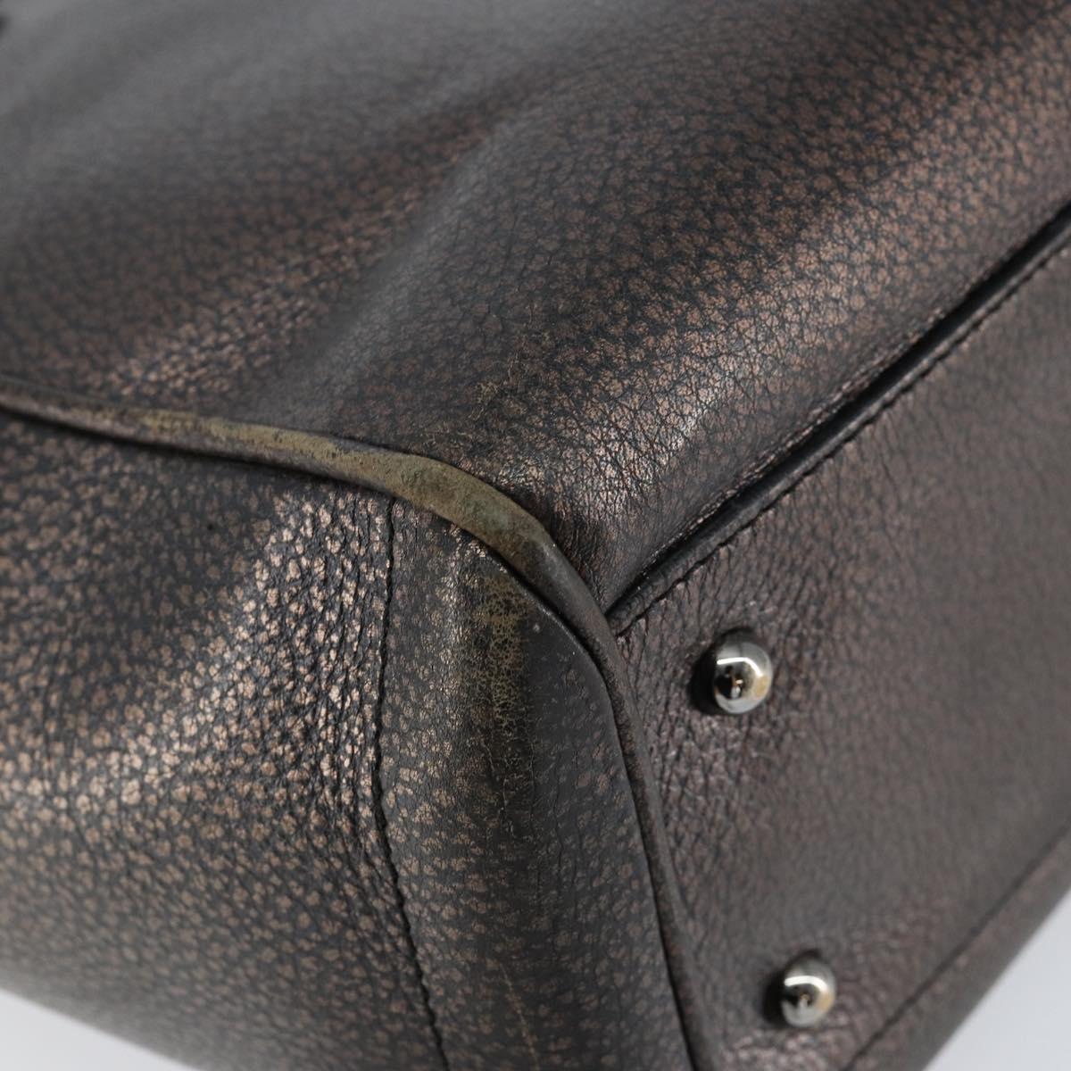 LOEWE Hand Bag Leather Black Auth ep11530