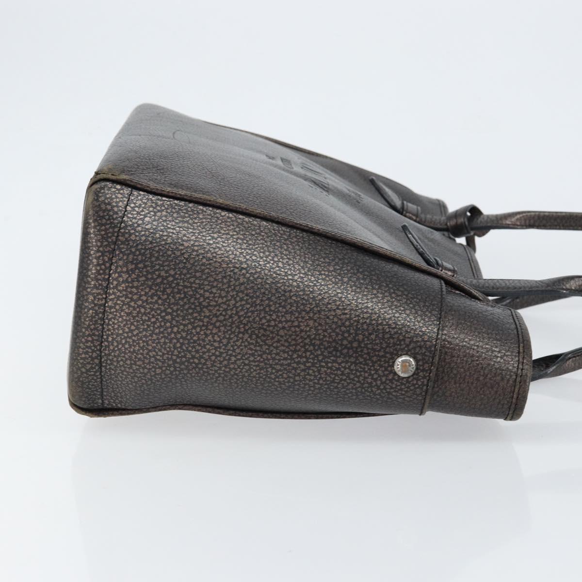 LOEWE Hand Bag Leather Black Auth ep11530